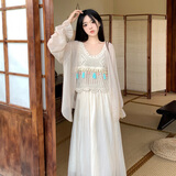 FOX.G吊带半身裙连衣裙女裙子夏季衣服女装2025新款法式小个子穿搭套装 背心+开衫+半身裙【三件套】 均码 【建议120斤以内】