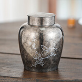 斑锡·龙锡罐春觉茶仓仿古高纯锡茶叶罐中号密封存茶罐个旧手工锡器 小号-春觉茶仓