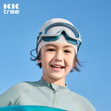 kocotreekk树儿童泳帽防水不勒头硅胶游泳帽女童男童护耳泡泡帽 冷雾灰