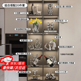 轻奢现代电视柜酒柜装饰品摆件套装客厅餐边柜工艺品摆设高档大气 轻奢豪华高端大气摆件20件套