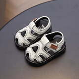 婧麒（JOYNCLEON）宝宝凉鞋叫叫鞋春夏季软底防滑男女童包头婴儿学步鞋透气室内鞋 白色 19 码(内长12.5厘米 脚长12cm)