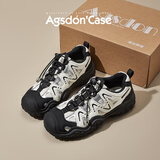 奥古狮登（Agsdon）运动鞋女秋冬户外徒步登山鞋女百搭透气老爹鞋 W141256 米黑 38