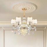 弦鸿欧式水晶吊灯客厅灯高端大气法式别墅大厅主灯饭餐厅组合全屋套餐 6头-发光灯臂（三色调光）