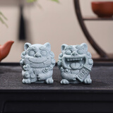 如果（Roogo）风狮爷摆件国潮石狮子桌面装饰吉祥物茶宠车载创意石敢当生日礼物 幸运小福狮摆件-狮来运转