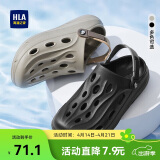 海澜之家HLA凉鞋男士休闲洞洞鞋包头拖鞋HAALXM2DBK047 黑色44/45(双码)