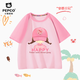 MINI PEPCOmini小猪班纳女童短袖t恤纯棉夏季儿童撞色上衣小女孩百搭体恤衫 【纯棉】粉色帽子女孩PKR推荐 120 建议【38-45斤】