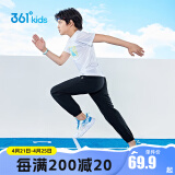 361°童装男女童梭织长裤休闲夏季中大童运动速干裤3-12岁儿童防蚊裤 【梭织】经典黑 175