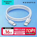 罗马仕苹果15充电线Type-C数据线3A快充线USB-C车载Carplay适用iPhone15ProMax华为荣耀手机 0.5米白