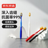 京东京造 宽头软毛牙刷*2支装 成人宽头细丝抗菌软毛牙刷 颜色随机发货