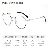 万新（WAN XIN）近视镜片镜框1.70E洁膜高清非球面现片耐污防水男女款 金属-全框-2081GD-浅金色 1.70-E洁膜