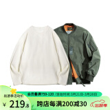 马登工装 美式复古MA-1飞行员夹克男春季潮流经典休闲棒球服短外套 绿色MA1+米白长T XL