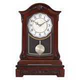 枫叶（MapleLeaf） 新中式客厅简约实木座钟家用复古艺术钟表简约创意欧式时钟摆件 8036阿拉伯+静音丽声+底座