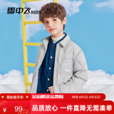 雪中飞童装儿童羽绒服2024秋冬新款男童中大童女童网格衬衫式轻薄羽绒服 高级灰 160