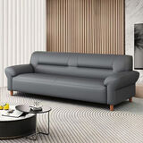 吉世伦北欧皮革沙发现代简约小户型双人三人位客厅家用皮艺沙发猫抓皮 猫抓皮革深灰色+海绵+乳胶+实木框 多人位 1.9m -厂家直销