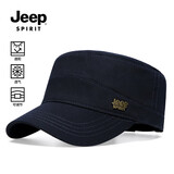 吉普（JEEP）帽子男平顶帽时尚简约鸭舌帽四季款中老年休闲百搭棒球帽A0370