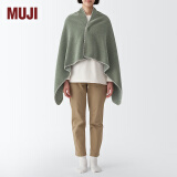 MUJI 可两面使用的雪尼尔毛毯 毯子盖毯披肩办公室午睡午休空调毯 绿色 80*130cm