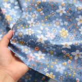 3号馆春季新款 纯棉布料 田园小碎花 斜纹印花布儿童床单手工全棉布料 香野晴蓝-1.6米宽一米价 一米 多拍不裁开