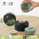 泊喜（Pertouch）千里江山小巨蛋一人快客杯便携式旅行茶具茶壶茶杯功夫茶具套装 【宫廷联名】千里江山套装 1件