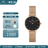 丹尼尔惠灵顿（DanielWellington）dw手表女 简约时尚欧美腕表石英女士手表 生日礼物送女友 28mm女表-黑盘玫瑰金钢带/DW217