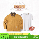 马登工装 美式复古重磅密歇根帆布夹克男春季阿美咔叽翻领猎装外套 密歇根夹克+短t组合 XL