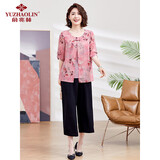 俞兆林中老年女装妈妈装短袖套装奶奶装夏装两件套 Y244A1810