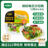 一号农场开袋即食12种混合蔬菜沙拉碗健身轻食代餐蔬菜沙拉包色拉生菜 焙煎芝麻酱 3碗装