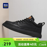 海澜之家HLA男鞋休闲皮鞋子男士板鞋运动鞋HAAXXM1EBF038 黑色40