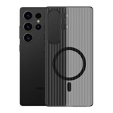 驰浪者【冰雾磁吸】适用三星S25Ultra手机壳瓦楞光栅高级感透明Galaxys25磨砂防指纹防摔男女简约保护套 磨砂透黑【瓦楞磁吸冰雾壳】指纹克星丨超薄散热 三星Galaxy S25+