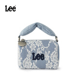 Lee 迷你馒头包女包手提手拎通勤单肩斜挎包生日礼物 蓝色蕾丝边