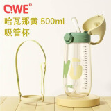 QWE京东自营 吸管杯 500ml 哈瓦那黄 PPSU大容量孕妇杯 糖耐刻度杯