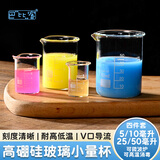 巴比客玻璃小量杯烧杯食品级厨房烘焙喝药热牛奶耐高温刻度杯计量杯