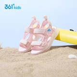 361°童鞋 儿童凉鞋25夏季女童透气甜美公主鞋水晶沙滩凉鞋 粉31