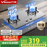 万和（Vanward）国家补贴20% 天然气燃气灶具不锈钢煤气炉双灶嵌入式4.2kW家用猛火一级能效家电以旧换新 B6B338XW