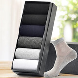 北极绒（Bejirog）春夏季薄款男袜纯色透气商务针织袜子男士网眼 随机色 1双 均码