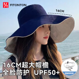 FitonTon遮阳帽女渔夫帽夏季户外海边骑车防晒帽太阳帽百搭帽子女双面可戴