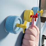 诺室创意吸盘挂钩免打孔门后浴室墙壁挂式真空无痕强力粘钩 混色4个装