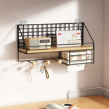 安尔雅免打孔墙上置物架客厅墙面卧室床头收纳架墙壁挂式隔板路由器架子