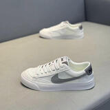 香港代购男鞋2025夏季新款潮流百搭布面透气软底舒适运动休闲板鞋 白灰 40