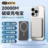 E+E直营 【可充20次】Magsafe磁吸充电宝快充超薄大容量移动电源适用于苹果iPhone安卓 20000M-钛金色【所有手机通用】 【全国当/次日达】手机通用丨售20000+