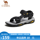 骆驼（CAMEL）  户外沙滩潮流平底休闲男士凉鞋子 A822162412 黑色 45