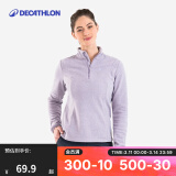 迪卡侬（DECATHLON）保暖户外抓绒衣外套男女运动宽松秋摇粒绒外套冲锋衣内胆 女款-半拉链-紫色 L