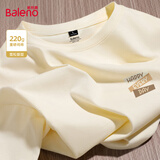 班尼路220克重磅纯棉短袖男t恤2025夏季新款美式复古潮牌休闲宽松体恤衫 【重磅纯棉】-浅米#JPB色卡小标 XL