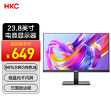 HKC 23.8英寸VA屏100Hz刷新率三面微边广视角低蓝光不闪屏商务办公设计电脑显示器液晶屏幕 V2418M 23.8英寸