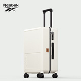 锐步（Reebok）高颜值PC行李箱男女学生拉杆箱刹车轮旅行箱包密码箱皮箱子 皓空白-刹车轮+杯架+USB双充电口 20英寸 【登机箱-干湿分离内里】
