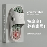 利达妮（TZLDN）按摩拖鞋男士室内家居脚底穴位浴室洗澡防滑足疗家用凉拖鞋男夏季 灰色 【颗粒升级版】 42-43 【适合41-42】