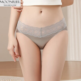 Moonriel梦瑞尔女士内裤女7A抗菌蕾丝法式无痕性感超丝滑低腰三角裤礼盒装 Q767K七:米白+米白+粉色 3条 M