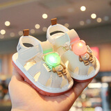 季珍菲夏季宝宝学步鞋婴儿软底凉鞋儿童叫叫鞋男女婴儿亮灯鞋子0-1-2岁 内长12.5cm