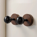 范爷家胡桃木门后挂钩2个装免打孔强力承重粘胶壁挂墙上挂衣服帽子粘钩