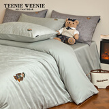 Teenie Weenie小熊床上四件套纯棉60支新疆长绒棉提花四件套双人全棉床单被套罩