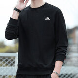 阿迪达斯（adidas） 春季新年款透气卫衣棉质套头衫圆领针织上衣长袖T恤男 经典基础款/严选正品/假一罚十 M (175/96A)